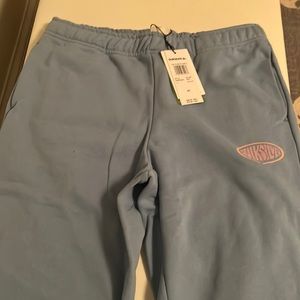 Never been worn, tags on, Quiksilver sweatpants. Light blue. Perfect condition.